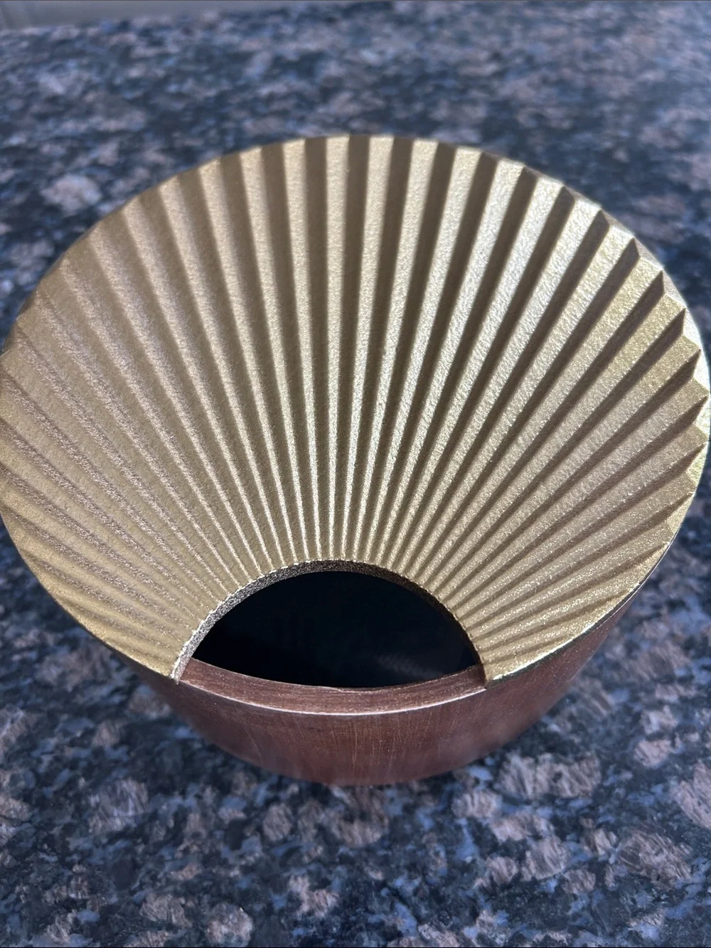 ASHLAND GOLD & BROWN DECORATIVE ROUND TRINKET BOX BWT